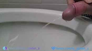 TSgoldenS's Morning Deluge: Golden Shower Handjob Fun