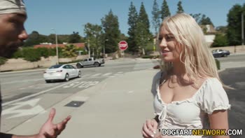 Blonde Teen (18+) Gets BBC Spitroasted in Threesome