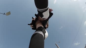 BadAlyssa's Sun-Kissed Skateboard Adventure: Pantyless Public Flashes