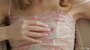 Fanni O's Sultry Solo: Teen (18+) Brunette Teases in Lingerie