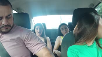 Karol y Sofia - Sofia & Karol's Steamy Latin Lesbians Tease the Driver