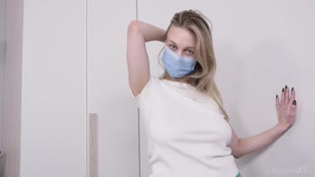 Marie's Sensual Solace: Blonde Cutie Teases with Big Natural Boobs