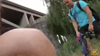 HUNT4K. Guy needs cash so why allows stranger to fuck his cute GF