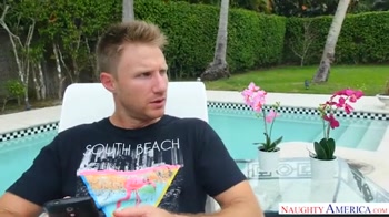 Mia Malkova's Backyard Bonk: Petite Blonde Fucks and Sucks