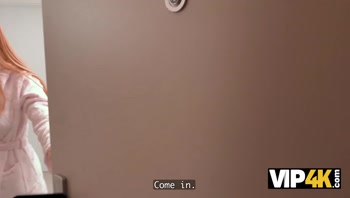 VIP4K. Overdue Debt is no problem for this Horny Redhead