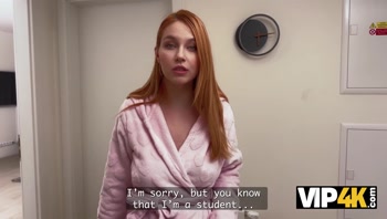 VIP4K. Overdue Debt is no problem for this Horny Redhead