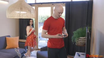 Sultry Mileva Seduces Bald Guy in Steamy Teen (18+) Threesome