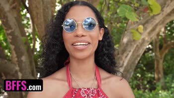 Beach Party Orgy: BFFs Get Down in Wild Interracial Threesome
