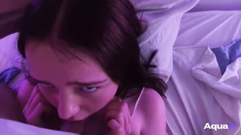 Aqua_Ri's Step Fantasy: Big Ass Babe Sucks a Mouthful of Cum