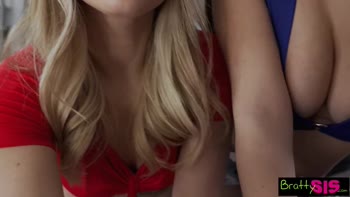 Anna Claire Clouds' Labor Day Threesome: Big Tit Brunette Delight