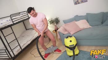Yo's Wild Ride: Teen (18+) Rika Saves Stuck Cock in Vacuum Cleaner