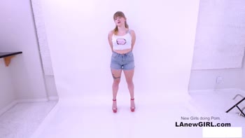 Sexy Brunette Teen (18+) Lesbians Sizzle in Steamy Audition