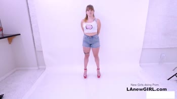 Sexy Brunette Teen (18+) Lesbians Sizzle in Steamy Audition