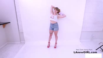 Sexy Brunette Teen (18+) Lesbians Sizzle in Steamy Audition