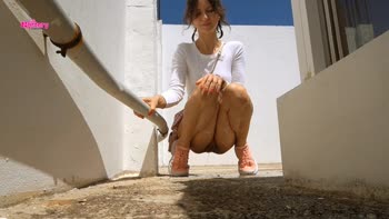 Pee Mystery's College Surprise: Girls Peeing Outdoors
