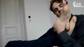 Sensual Czech Teen (18+)'s Sweat-Drenched Soles and Feet Worship