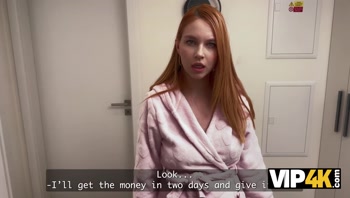 VIP4K. A Redhead Seduced the Debt collector