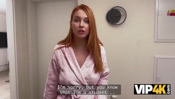 VIP4K. A Redhead Seduced the Debt collector