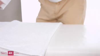 Slim4K - Rin White creampied after sex with masseur
