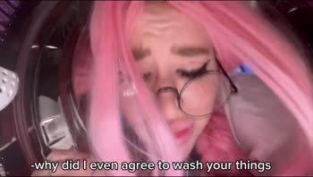 Chrysipusya - Stuck Sis Squirts in POV Washing Machine Chaos