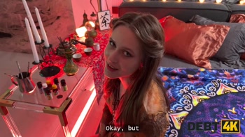 DEBT4k. Young fortune-teller with firm tits and nice ass provided a magical ritual with her pussy