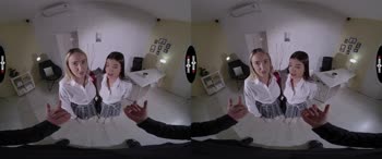 Class Sluts in Dark Desires: Blonde & Brunette VR Handjob Frenzy