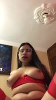 Naty_Grey's Sensual Solo: Busty Blonde Masturbates in Luscious Red