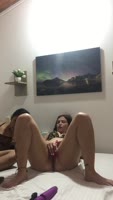 AnysJobs' Sizzling Latina Duo: Clit Teasing & Dildo Sucking