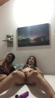 AnysJobs' Sizzling Latina Duo: Clit Teasing & Dildo Sucking