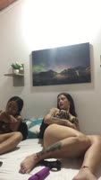 AnysJobs' Sizzling Latina Duo: Clit Teasing & Dildo Sucking