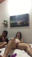 AnysJobs' Sizzling Latina Duo: Clit Teasing & Dildo Sucking