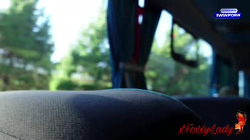 xFoxxyLady's Naughty Public Ride: Stranger's Cock Sucked on Bus