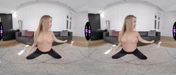 Blonde Babe's Yoga Orgasm: Virtual Reality Masturbation