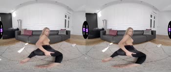 Blonde Babe's Yoga Orgasm: Virtual Reality Masturbation