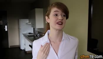 INNOCENT HIGH - Clothed teen (18+) maid jizzed