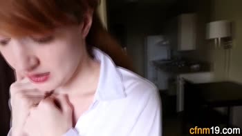 INNOCENT HIGH - Clothed teen (18+) maid jizzed