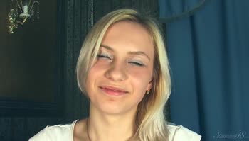 Juicy Blonde Seduces with Sensual Cowgirl Ride and Sizzling Blowjob