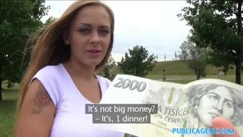 PublicAgent Petite Russian with Great Tits Takes Cock for Cash