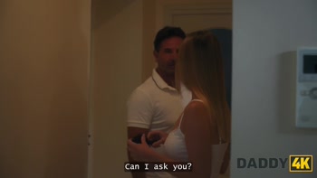 DADDY4K. Blonde isn't Ashamed to Fuck her boyfriend's Father Next to him