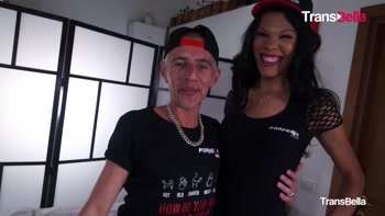 Raul Montana's Steamy Tryst with Transbella: Big Cock Fucks Tall Ladyboy in Anal Delight