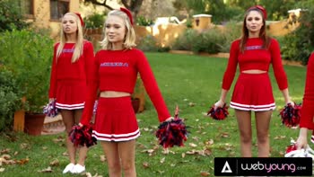 Daa Skye Leads Rude Cheerleader Rampage in Outdoor Threesome