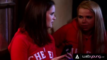 Daa Skye Leads Rude Cheerleader Rampage in Outdoor Threesome