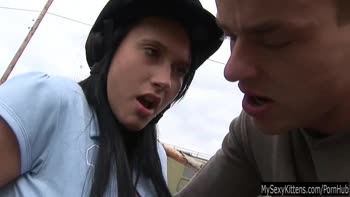 Brunette teen (18+) Angelica gets nailed outdoorsmmmm