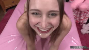Laney Grey's Stepdaughter Seduction - All-Natural Blonde Takes Her Stepmommy's Big Cock POV