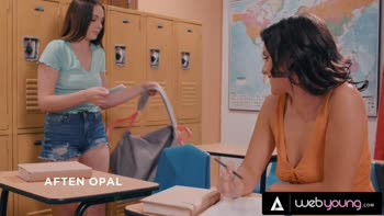Aften Opal & Indica Monroe's College Cuties Collide: Teen (18+) Lesbians in Lust