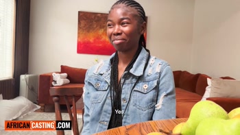 AFRICAN CASTING - Amateur Ebony Teen (18+) Rough Deep Throat Missionary By Big White Cock