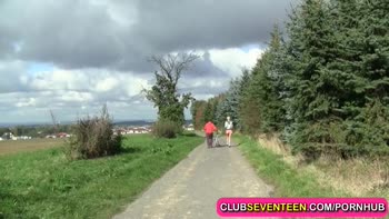 Young blondie likes jogging and fucking
