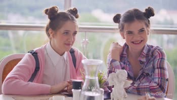 Seduced in the Cafe: Two Russian Teens (18+) Share a Handsome Boy