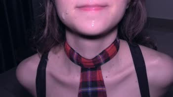 Hi's Messy Facial Frenzy: Cute Teen (18+) Swallows Huge Cumshots