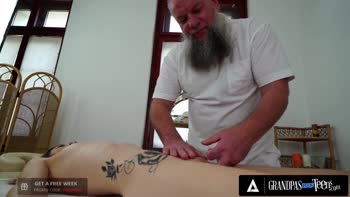 Tera Link's Naughty Grandpa Temptation: Massage Leads to Deepthroat Delight